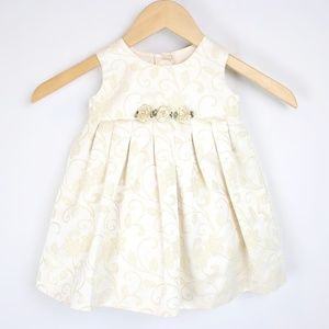 La Princess | Girl Gold Glitter Holiday Dress